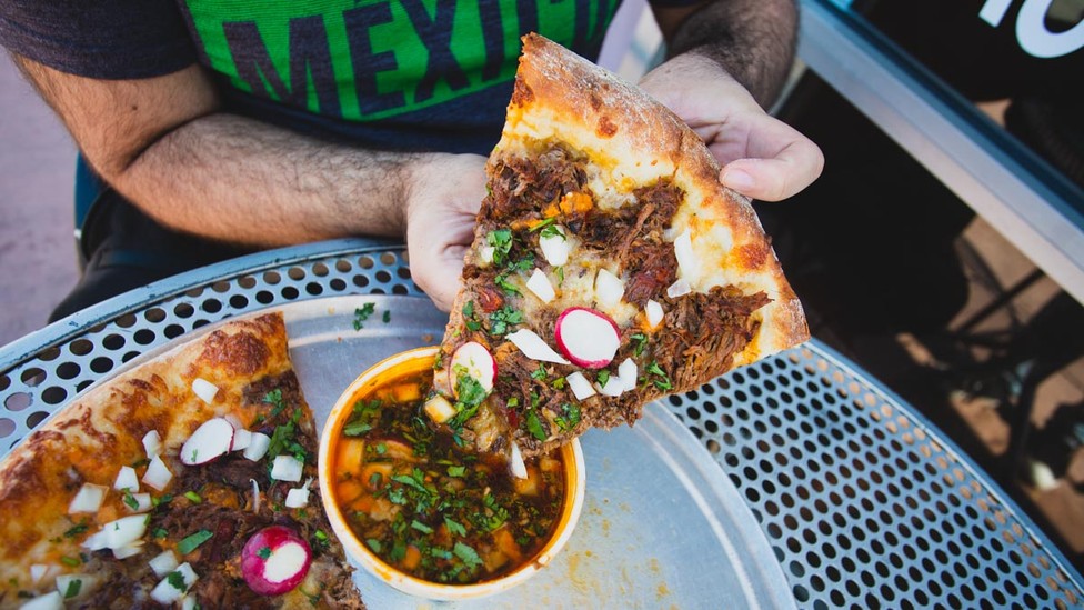 This Pizza Spot Makes Al Pastor, Elote, Queso Fundido, And Now BIRRIA PIZZA