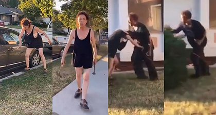 "Go Back To Mexico" Karen Smashes Latino's Car, Gets Thrown In Bush By Black Neighbor