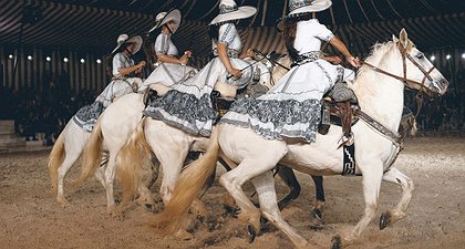 Escaramuzas Charras Ride In Dior Show Inspired By The Mexican Horsewomen