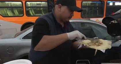 Taco Trucks Show Up In The Rain To Feed Striking Teachers