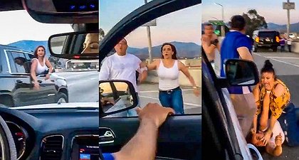 Racist Road Rage Couple Gets Beat Down After Coming At Latino Family, Calling Them "Beaners"